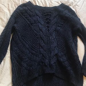 EXPRESS CRISS CROSS DEEP V SWEATER